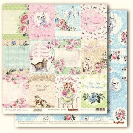 Papier do scrapbookingu dwustronny 30,5 x 30,5 cm A FURRY LITTLE STORY 6 szt. ScrapBerry`s